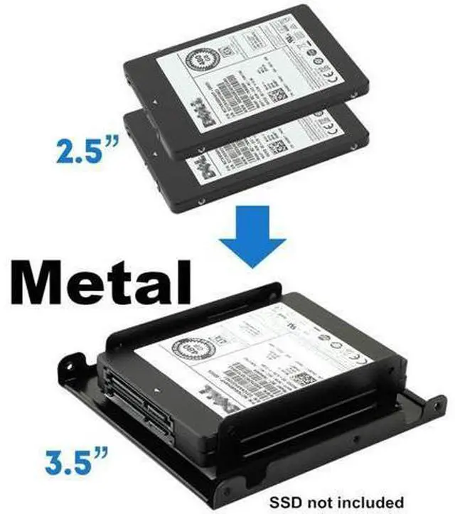 Main image of Dual 2.5 to 3.5 HDD & SSD Converter Bracket Converts 2.5 Notebook Hard Drive to 3.5 Desktop Hard Drive Bay Mounting Bracket Adapter Mac | PC | Linux