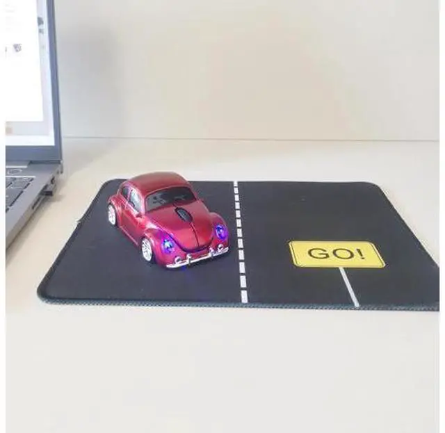 Alt view image 2 of 6 - Car Mouse for Computer, Cool and Cute Car-Shaped Mouse, Wireless 2.4Ghz Optical Mice for Laptop PC Mac (Burgundy)