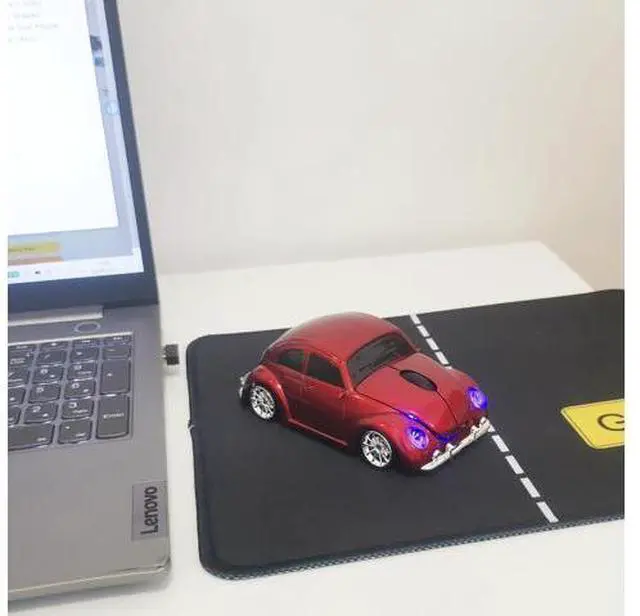 Alt view image 6 of 6 - Car Mouse for Computer, Cool and Cute Car-Shaped Mouse, Wireless 2.4Ghz Optical Mice for Laptop PC Mac (Burgundy)