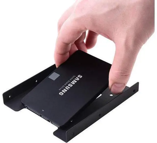 Alt view image 5 of 7 - Tewmsc 2.5 to 3.5 Adapter -SSD Mounting Bracket Kit 2.5 to 3.5 Drive Bay Metal Adapter Mounting Bracket Hard Drive Holder with 5pcs Reusable Cord Organizer