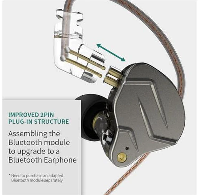 Alt view image 5 of 7 - KZ ZSN PRO in-Ear Headphones, Gaming Earbuds, HiFi KZ in Ear Monitor, High Fidelity Bass Wired Earbuds Earphones with 1DD 1BA Hybrid Driver & 3.5mm Audio Plug Detachable Cable (Blue Without Mic)