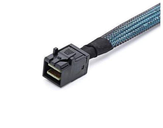 Alt view image 5 of 7 - Internal Mini SAS SFF-8643 to (4) 29pin SFF-8482 Connectors with SATA Power Cable 1M