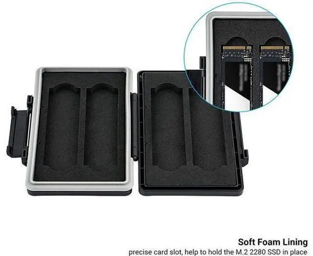 Alt view image 3 of 7 - 4 Slot M.2 2280 Case M.2 SSD Holder Storage M.2 Drive Storage M.2 2280 SSD Card Case Water-Resistant and Shockproof