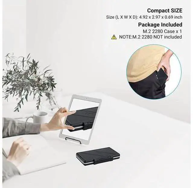 Alt view image 6 of 7 - 4 Slot M.2 2280 Case M.2 SSD Holder Storage M.2 Drive Storage M.2 2280 SSD Card Case Water-Resistant and Shockproof