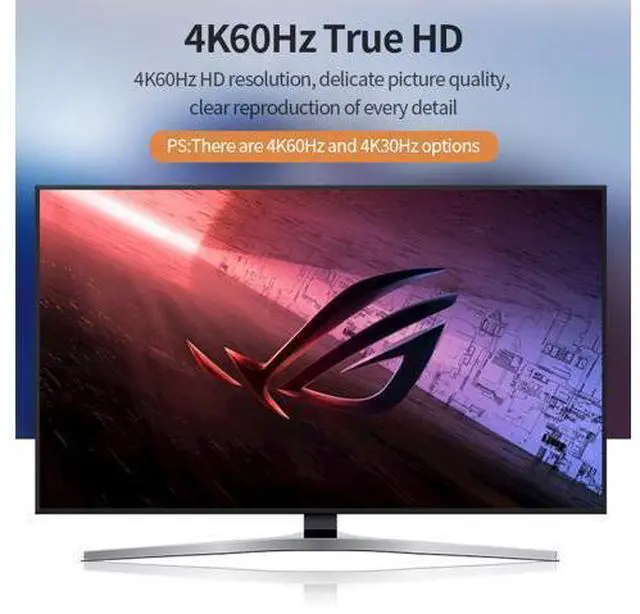 Alt view image 2 of 6 - HDMI-Compatible To Displayport Converter Cable 4K HD2.0 Adapter For PC TV Box Xbox PS4 PS5 Laptop Projector HD To DP Cable