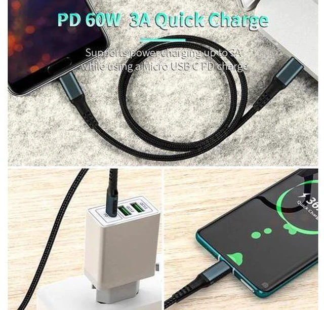 Alt view image 5 of 5 - C USB-C To Micro USB Charging Cable PD 60W Fast Charge Transfer For Macbook USBC Male to Micro A/B Male