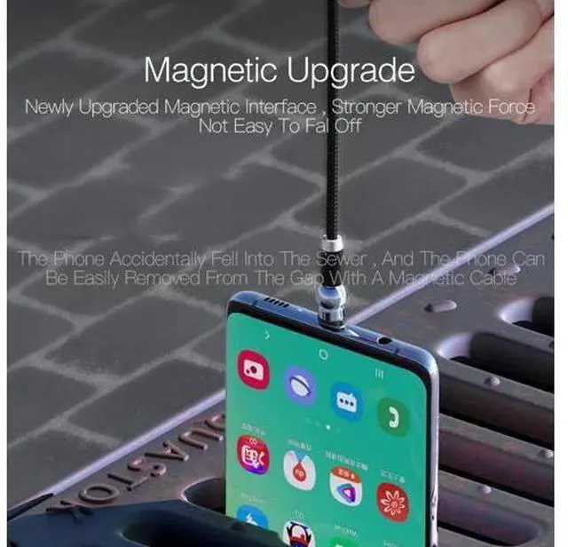 Alt view image 5 of 5 - 360 degree Rotate Magnetic Micro USB Type C Cable LED Magnetic Charging Cable for iPhone 11 Xs Max X 8 7 6 6s 5 5s