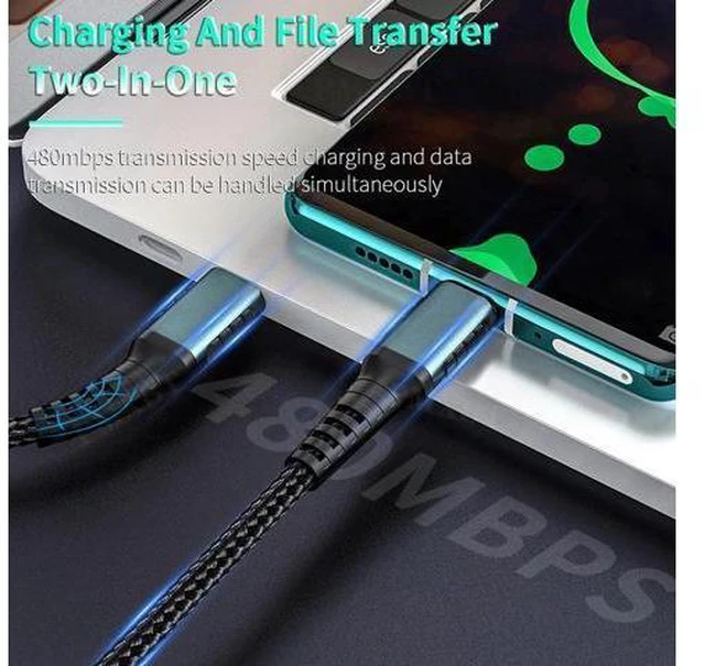 Alt view image 2 of 5 - C USB-C To Micro USB Charging Cable PD 60W Fast Charge Transfer For Macbook USBC Male to Micro A/B Male
