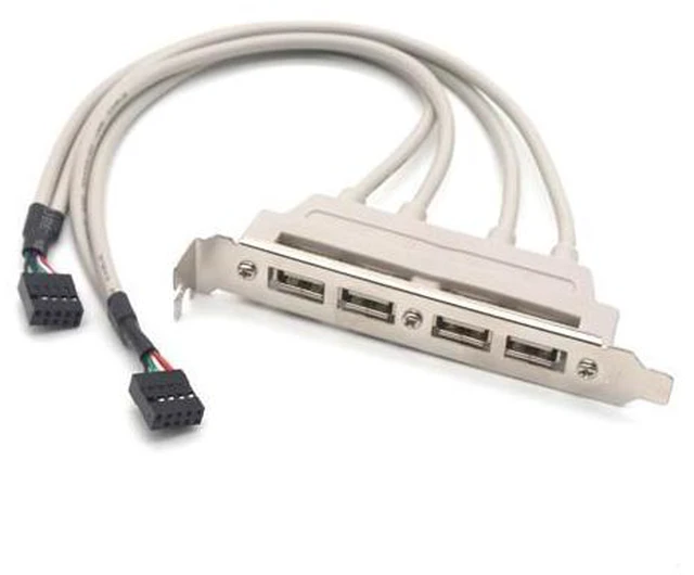 Alt view image 2 of 7 - PC Motherboard 4-Ports USB2.0 Hub With 9 Pin Header Rear Panel Expansion Bracket Host Adapter Cable USB Hub