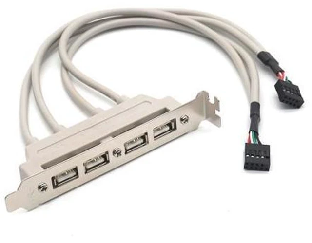 Main image of PC Motherboard 4-Ports USB2.0 Hub With 9 Pin Header Rear Panel Expansion Bracket Host Adapter Cable USB Hub