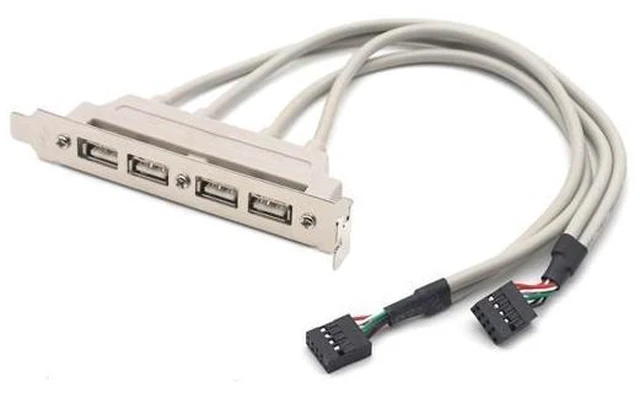 Alt view image 6 of 7 - PC Motherboard 4-Ports USB2.0 Hub With 9 Pin Header Rear Panel Expansion Bracket Host Adapter Cable USB Hub