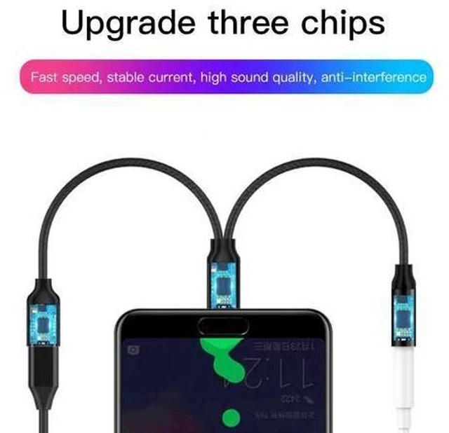 Alt view image 2 of 5 - USB Type C to 3.5mm Jack Earphone Adapter For S10 Plus Mi9 Charging Calling Music USBC Audio Cable