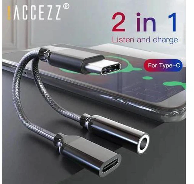 Alt view image 5 of 5 - USB Type C to 3.5mm Jack Earphone Adapter For S10 Plus Mi9 Charging Calling Music USBC Audio Cable