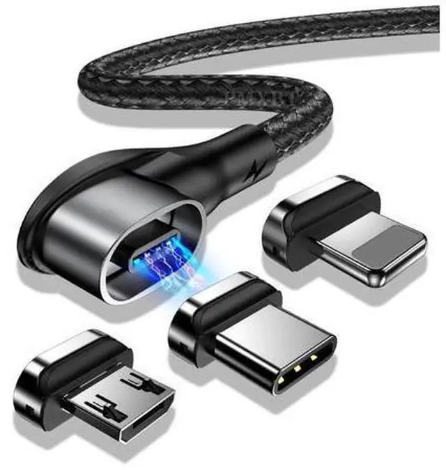 Main image of Cable Micro USB Type C Adapter Charger 90 Degree Elbow Fast Charging Led Lighting For iPhone note 8