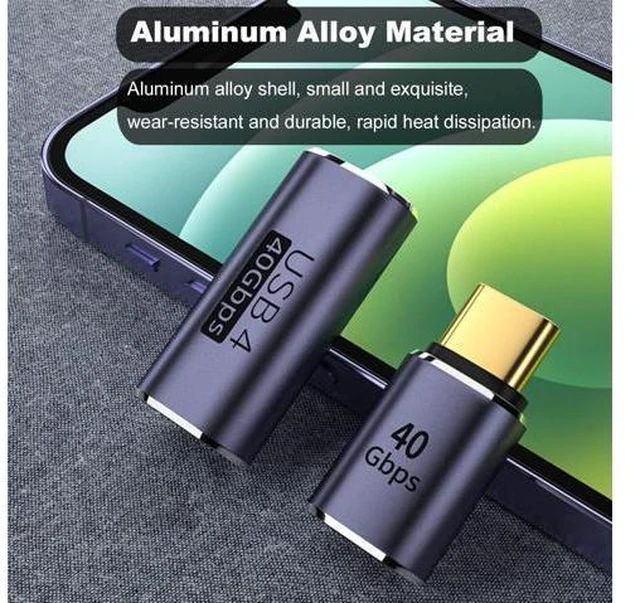 Alt view image 5 of 6 - 5 Pack USB C Adapter 90 Degree Up&Down Left&Right Angle USB Type C Male to Female Extender Female to Female Coupler for Steam Deck ROG Ally Switch MacBook Pro/Air and More (Purple)
