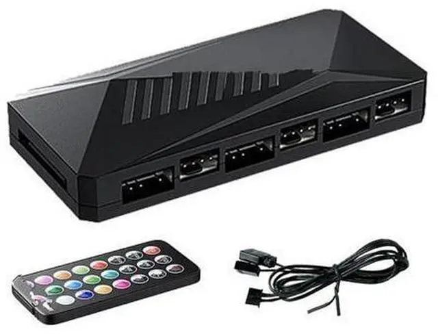 Main image of FOR 6P ARGB 6-Way Splitter 5V 3Pin Fan Controller Hub SATA Powered 4Pin PWM Standoff Hub for PC Case