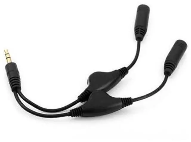 Alt view image 3 of 7 - CYDZ 3.5mm Male to Double 3.5mm Female Headphone Y Splitter Cable with Volume Control Switch