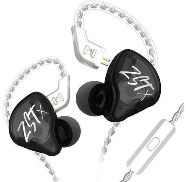 Main image of KZ ZST X in-Ear Monitors, Upgraded Dynamic Hybrid Dual Driver ZSTX Earphones, HiFi Stereo IEM Wired Earbuds/Headphones with Detachable Cable for Musician Audiophile (with Mic)