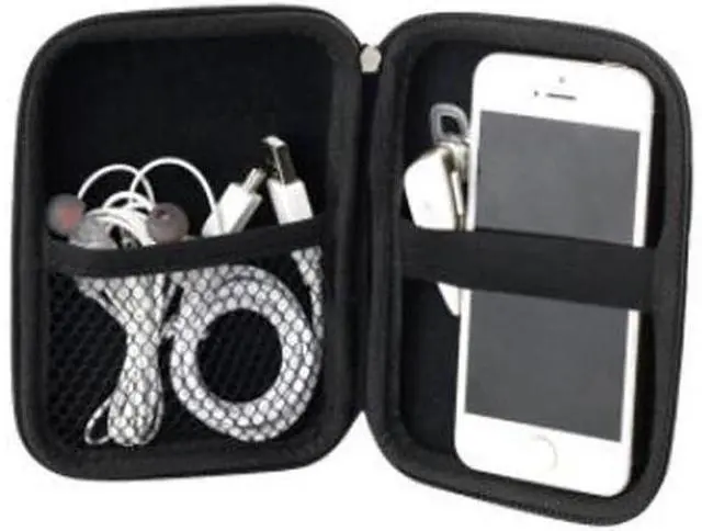 Alt view image 2 of 6 - HDD Bag SSD Storage Pouch Coin Purse Data Cable Storage Bag Hard Drives Case Mini Zipper Bag Portable Headset Storage Box(black)