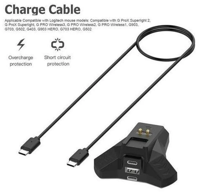 Alt view image 3 of 4 - Wireless Gaming Mouse Charger with Charge Status Indicator for Viper Basilisk DeathAdder and Naga Pro Models