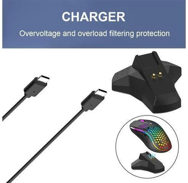 Alt view image 4 of 4 - Wireless Gaming Mouse Charger with Charge Status Indicator for Viper Basilisk DeathAdder and Naga Pro Models