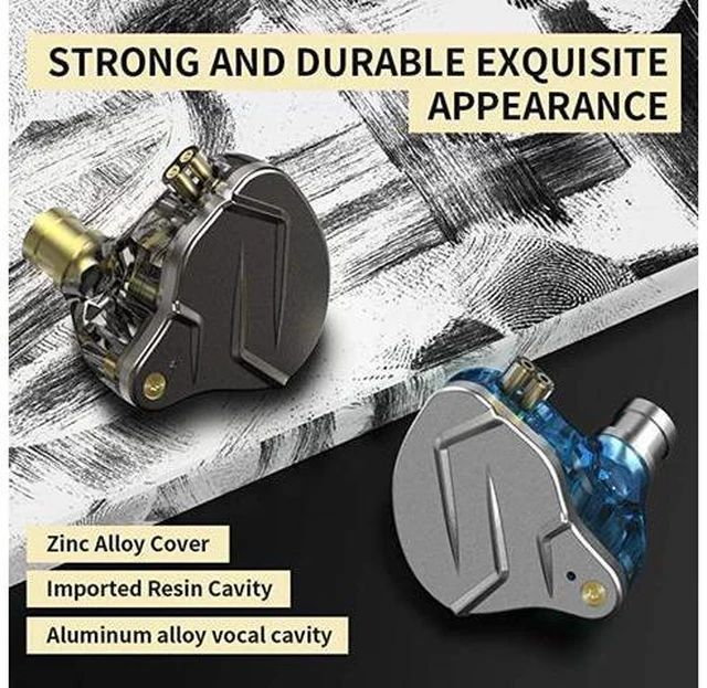 Alt view image 6 of 7 - KZ ZSN PRO inEar Headphones HiFi Noiseisolating in Ear Monitor Bass High Fidelity Earbuds Earphones with 1DD 1BA Hybrid Balanced Armature amp 35mm Audio Plug Detachable CableBlue no mic