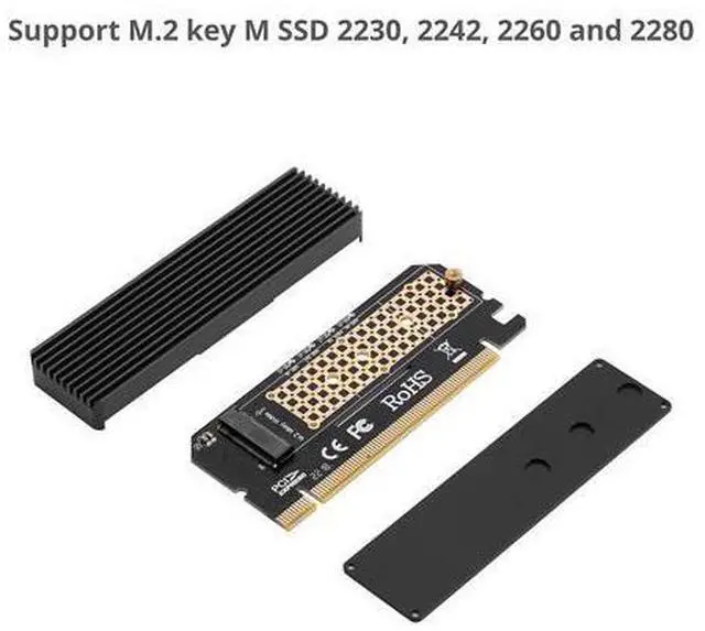 Alt view image 3 of 5 - SIIG Full Speed M.2 M Key Nvme SSD to PCIe Adapter, PCI Express X16 Card with Heatsink, Supports Windows 7/8/ 10, Supports 2230, 2242, 2260, 2280 Form Factor M.2 SSDS