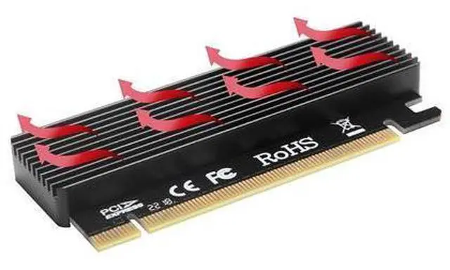 Alt view image 4 of 5 - SIIG Full Speed M.2 M Key Nvme SSD to PCIe Adapter, PCI Express X16 Card with Heatsink, Supports Windows 7/8/ 10, Supports 2230, 2242, 2260, 2280 Form Factor M.2 SSDS