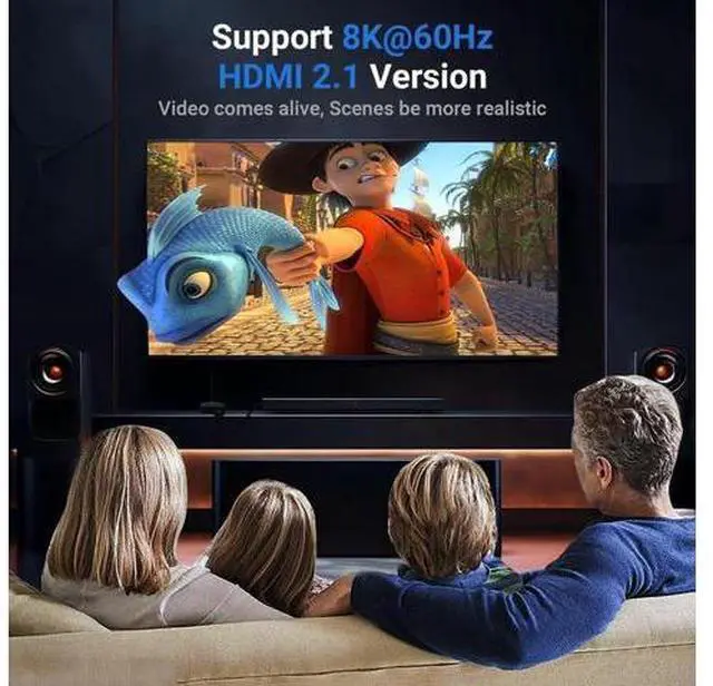 Alt view image 6 of 6 - 8K HDMI Switch Splitter 2 in 1 Out, Bi-Directional Switcher Support 48Gbps 4K@120Hz 8K@60Hz 4K@144Hz for PS5/PS4,HDTV,Xbox,Fire Stick