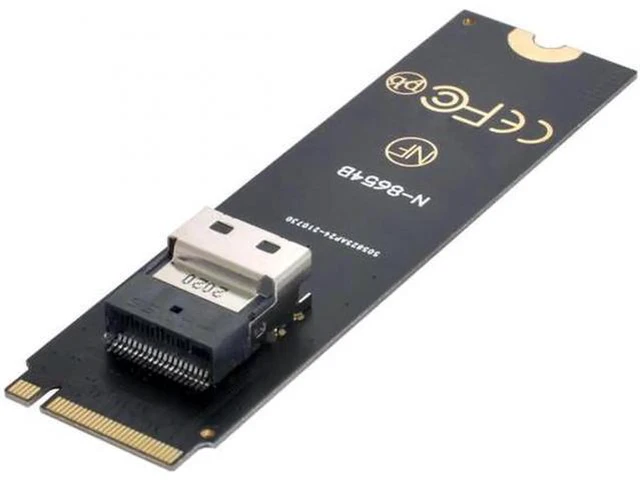 Alt view image 5 of 7 - M-Key NVME to U.2 U2 Kit SFF-8639 to SFF-8654 Slimline SAS PCIe SSD Adapter for Mainboard