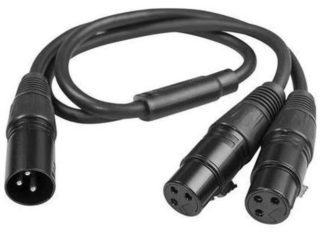 Main image of 50cm 3Pin XLR Male To Dual XLR Female Y-Splitter Cable 3Pin XLR Splitter Male To 2 Female Cable XLR Y Splitter Cable