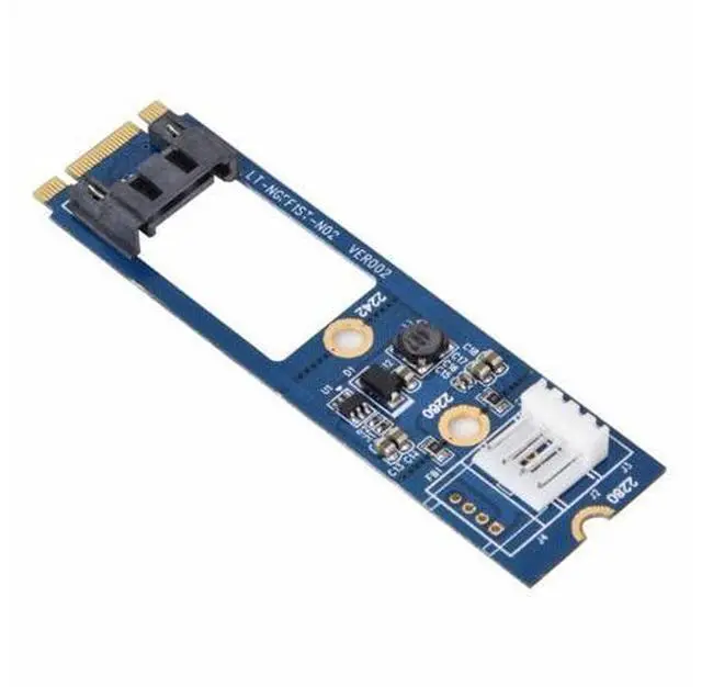 Alt view image 2 of 7 - M.2 TO SATA M.2 NGFF SATA to 7Pin SATA Horizontal Converter Adapter Card Expansion Card+4Pin Power Cable for WinXP Win7 Win8