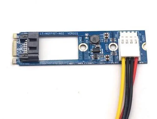 Main image of M.2 TO SATA M.2 NGFF SATA to 7Pin SATA Horizontal Converter Adapter Card Expansion Card+4Pin Power Cable for WinXP Win7 Win8