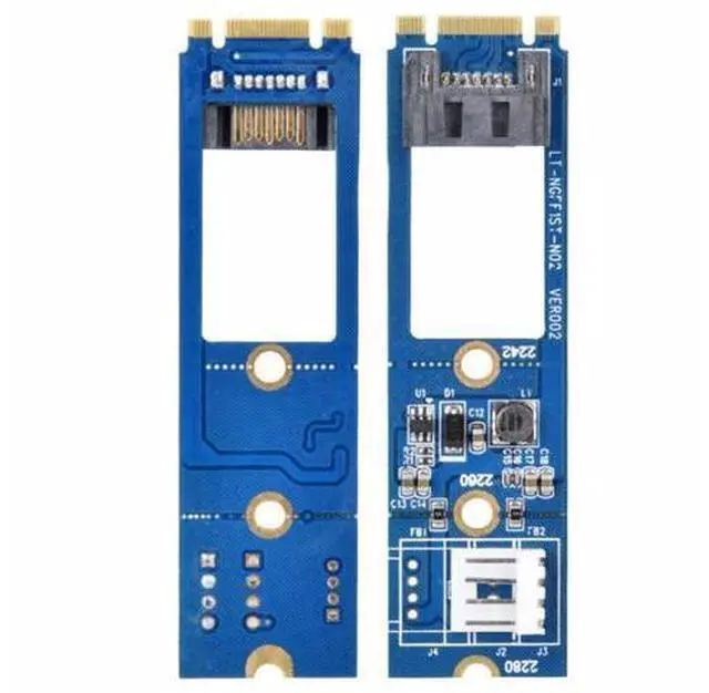 Alt view image 3 of 7 - M.2 TO SATA M.2 NGFF SATA to 7Pin SATA Horizontal Converter Adapter Card Expansion Card+4Pin Power Cable for WinXP Win7 Win8