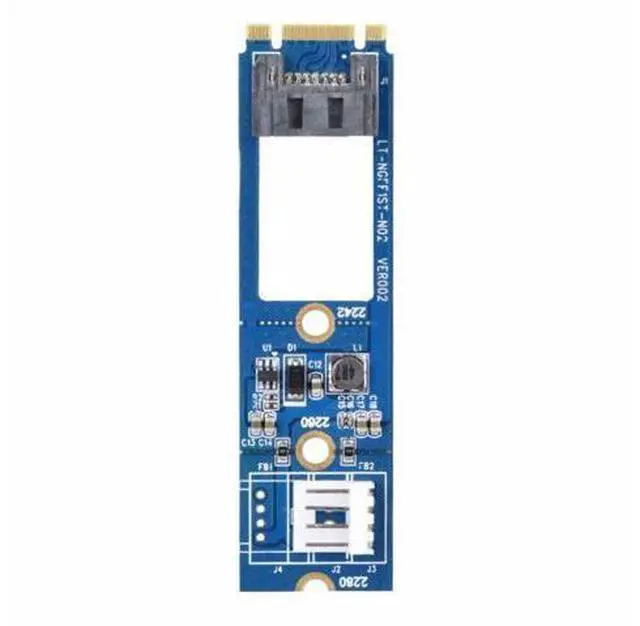 Alt view image 5 of 7 - M.2 TO SATA M.2 NGFF SATA to 7Pin SATA Horizontal Converter Adapter Card Expansion Card+4Pin Power Cable for WinXP Win7 Win8