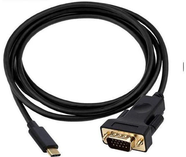 Main image of USB-C To VGA, Thunderbolt 3 Type C to VGA Male Converter Adapter Cable 1.8M