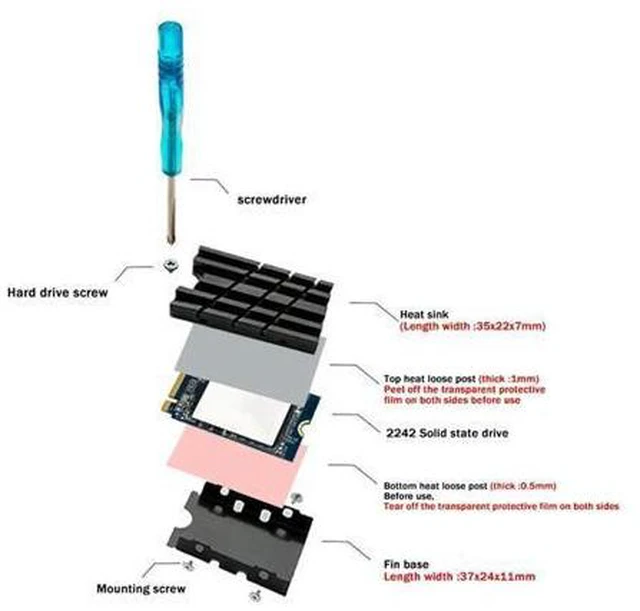 Alt view image 2 of 4 - 2X M.2 2242 Solid State Drive Radiator SSD Cooling Heatsink Nvme2242 Solid State Drive SSD Heat Sink Cooling Vest
