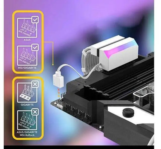 Alt view image 4 of 4 - ATX 24Pin To 90 Degree Power Supply Cable Connectors Computer Parts Motherboard Power Connectors 5V 3-pin ARGB DIY Mounting