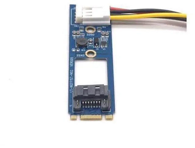 Alt view image 4 of 7 - M.2 TO SATA M.2 NGFF SATA to 7Pin SATA Horizontal Converter Adapter Card Expansion Card+4Pin Power Cable for WinXP Win7 Win8