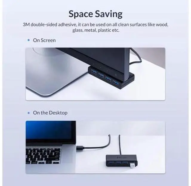 Alt view image 5 of 5 - USB HUB 4 Port USB 3.0 Splitter With Micro USB Power Port Multiple High Speed OTG Adapter for Computer Laptop Accessories