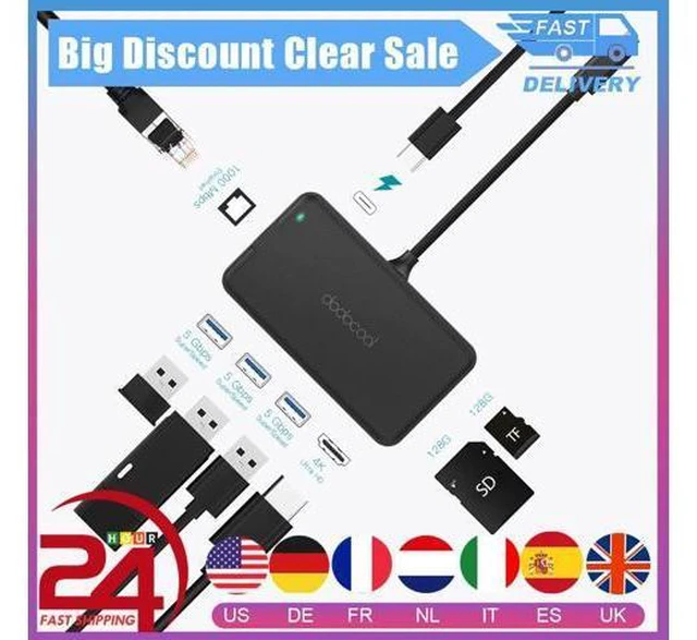 Main image of 8-in-1 USB HUB USB C Hub Multifunction Type C Hub with 4K Video Gigat Ethernet Adapter RJ45 For Macbook Pro