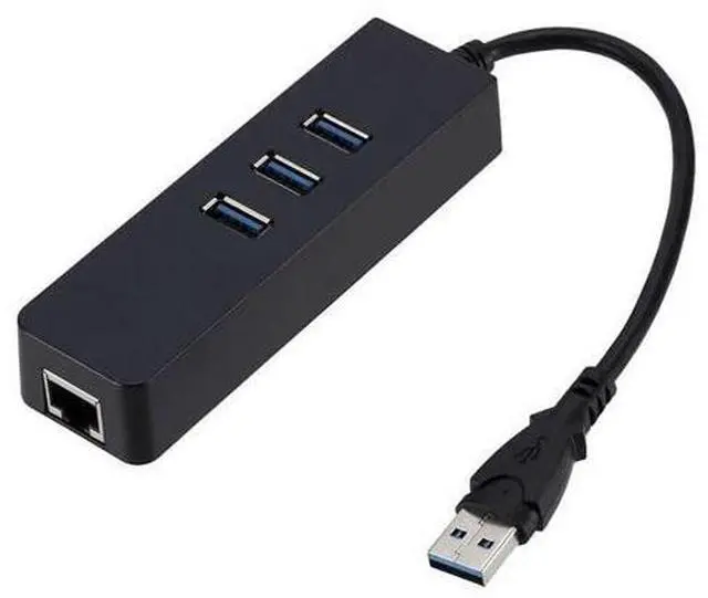 Alt view image 5 of 5 - 3 Ports Usb 3.0 Gigat Ethernet Lan Rj45 Network Adapter Hub To 1000Mbps Pl Rj45 Network Adapter Hub