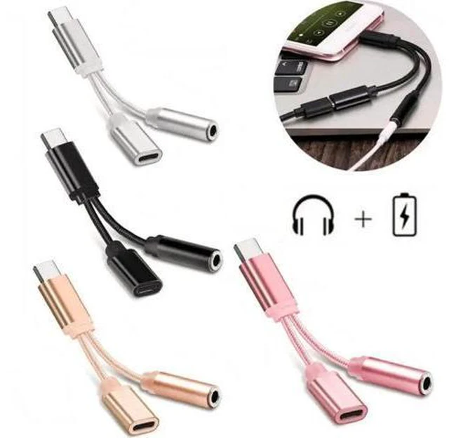 Main image of 3-IN-1 Audio Aux Headphone Jack Cable Usb-C To 3.5mm Aux Audio Cable Earphone Jack Adapter Usb Type C Aux For