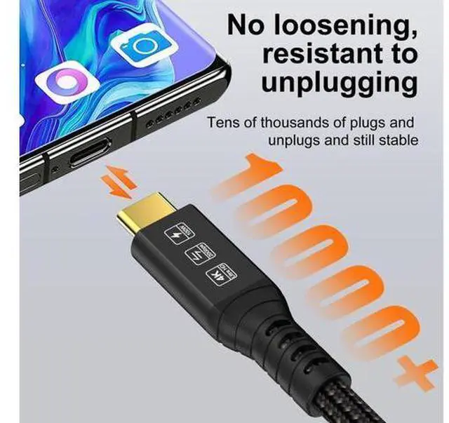 Alt view image 5 of 7 - Long Type C to C Cable 16.4FT, 20Gbps/100W/USB C 3.2 Gen 2 Cable, 4K@60Hz Video and Audio Output Cord, 20V/5A USB C to C Male Cable, Suport Thunderbolt 3 for MacBook Pro, Dell, Arzopa, Galaxy