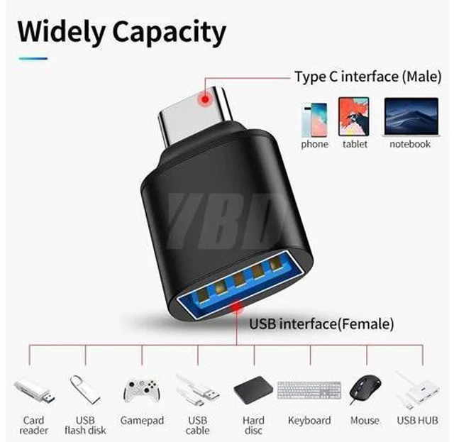 Alt view image 4 of 5 - USB C Adapter Type C 3.0 to USB 3.0 Adapter OTG Type C Cable For Macbook pro Air Type C OTG For Redmi