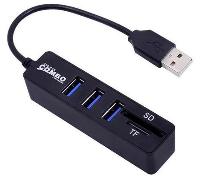 Alt view image 5 of 5 - hub 3.0 with power adapter 2.0 SD/TF Card Reader Hub Adapter Splitter Combo for Computer Laptop 3 Ports Expander adapter