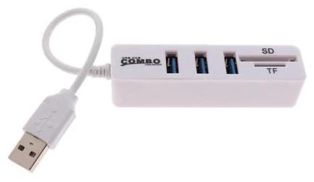 Alt view image 2 of 5 - hub 3.0 with power adapter 2.0 SD/TF Card Reader Hub Adapter Splitter Combo for Computer Laptop 3 Ports Expander adapter