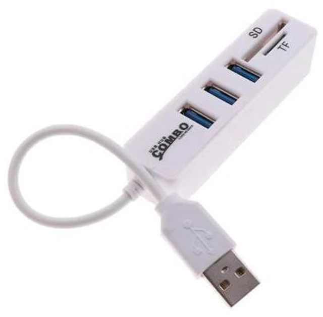 Alt view image 3 of 5 - hub 3.0 with power adapter 2.0 SD/TF Card Reader Hub Adapter Splitter Combo for Computer Laptop 3 Ports Expander adapter