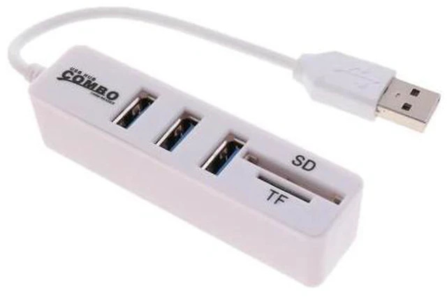 Alt view image 4 of 5 - hub 3.0 with power adapter 2.0 SD/TF Card Reader Hub Adapter Splitter Combo for Computer Laptop 3 Ports Expander adapter