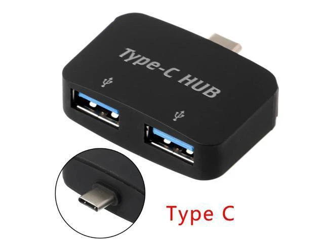 Alt view image 3 of 5 - C To 2 Port USB 2.0 Hub Adapter For MacBook Chromebook S8 S9 Note8 6